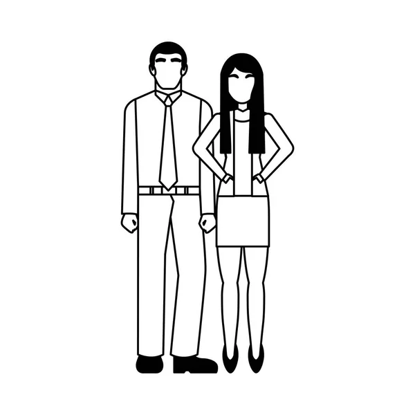 Business couple avatars characters — Stock Vector