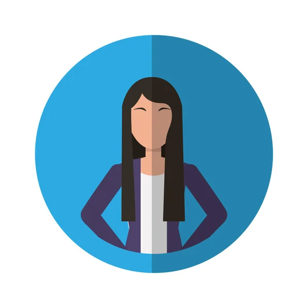 Üzletasszony avatar karakter ikonra — Stock Vector