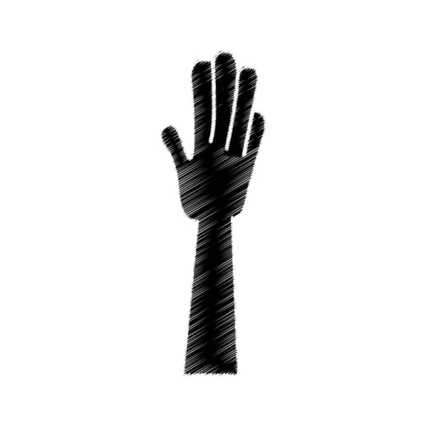 Mano silueta humana icono — Vector de stock