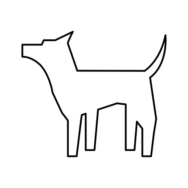 Pet cane mascotte silhouette — Vettoriale Stock