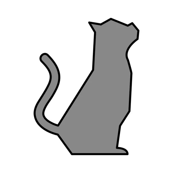 Haustier Katze Silhouette Symbol — Stockvektor