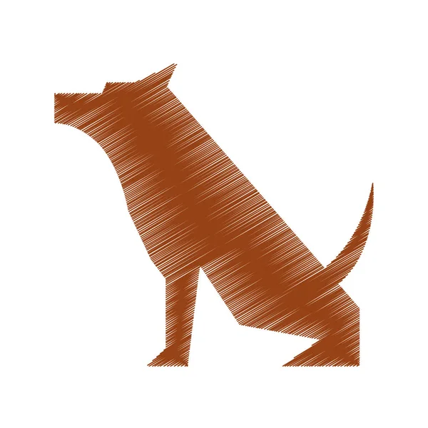 Sällskapsdjur hund maskot siluett — Stock vektor