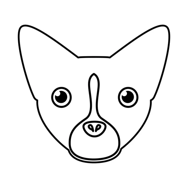 Animale domestico cane testa silhouette — Vettoriale Stock