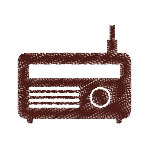 Eski radyo izole simgesi — Stok Vektör