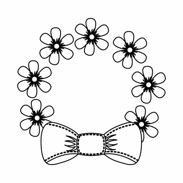 Floral frame met decoratieve boog-pictogram — Stockvector