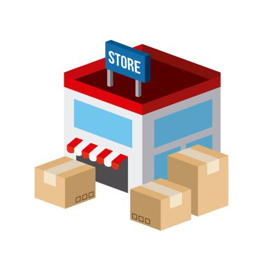 alışveriş izometrik simgeleri tasarım