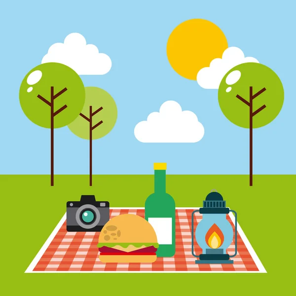 Piknik konsept tasarımı — Stok Vektör
