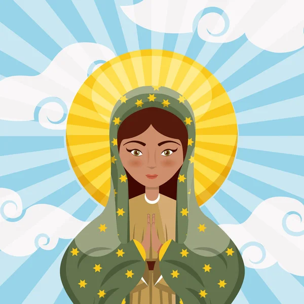 Virgin mary icon — Stock Vector