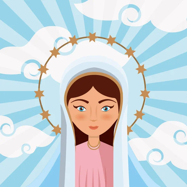 Virgin mary icon — Stock Vector