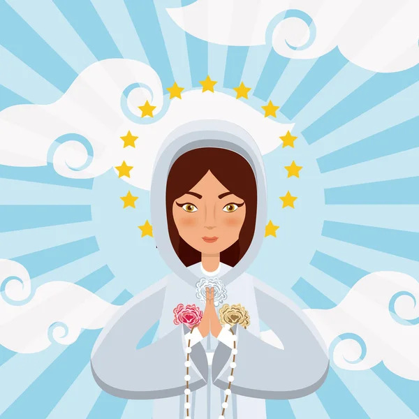 Virgen María icono — Vector de stock