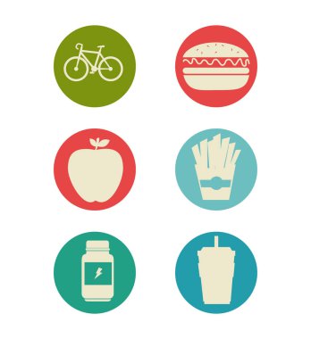 Sağlıklı yaşam Icons set