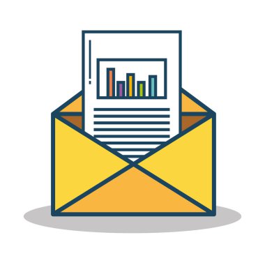 Zarf posta izole simgesi