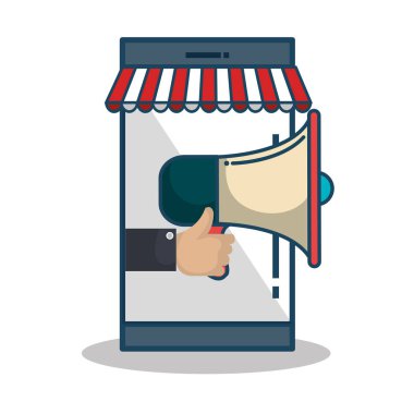 şemsiye izole simgesi ile Smartphone aygıtı