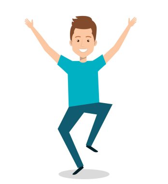 adam bir sıçrama ile kutluyor