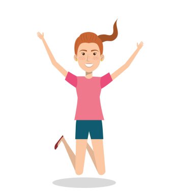 Kadın bir sıçrama ile kutluyor