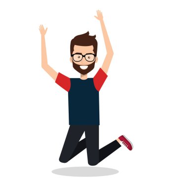 adam bir sıçrama ile kutluyor