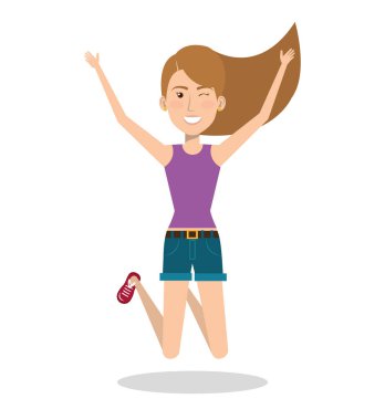 Kadın bir sıçrama ile kutluyor