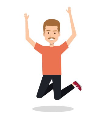 adam bir sıçrama ile kutluyor