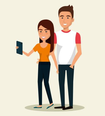akıllı telefon simgesini kullanarak çift