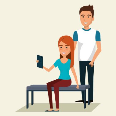 akıllı telefon simgesini kullanarak çift