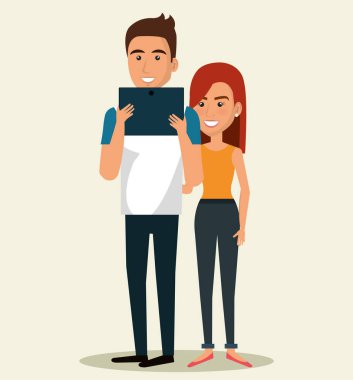 akıllı telefon simgesini kullanarak çift