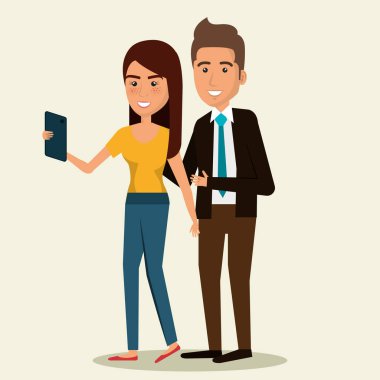 akıllı telefon simgesini kullanarak çift