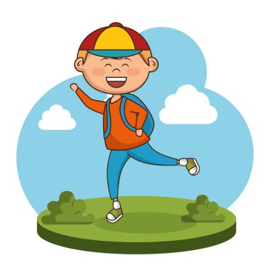 sevimli küçük çocuk karakter