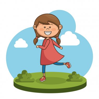 sevimli küçük kız karakter