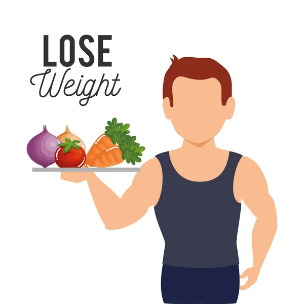 Lose weight concept icons — Stock Vector