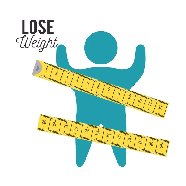 Lose weight concept icons — Stock Vector