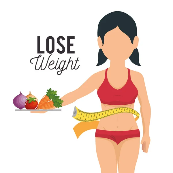 Lose weight concept icons — Stock Vector