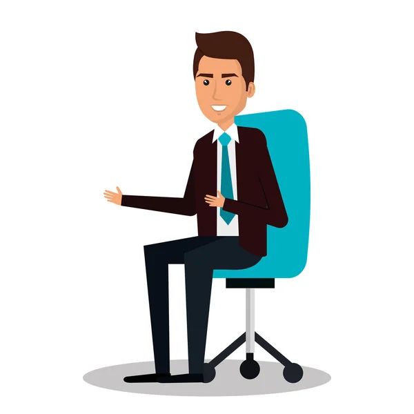 Avatar empresário no ícone do escritório — Vetor de Stock