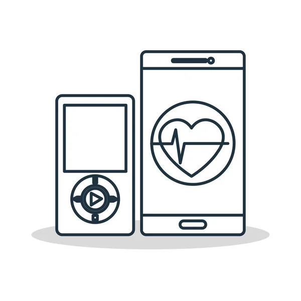 Smartphone app kardiológia — Stock Vector