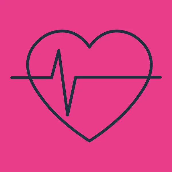 Ikona na białym tle serca cardio — Wektor stockowy