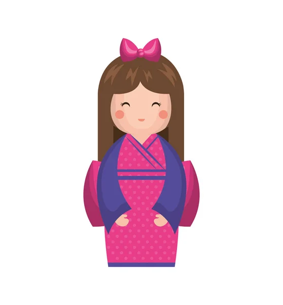 Japon kız bebek simgesi — Stok Vektör