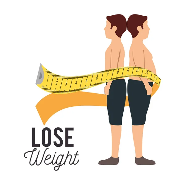 Lose weight concept icons — Stock Vector