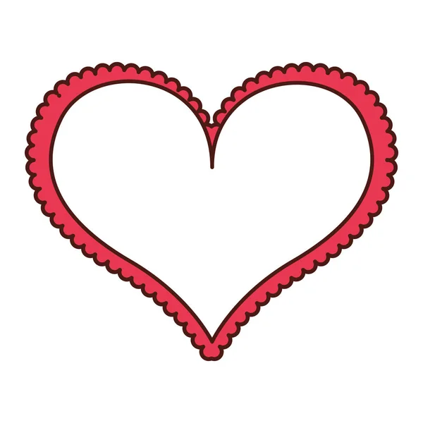 Corazón amor marco icono — Vector de stock