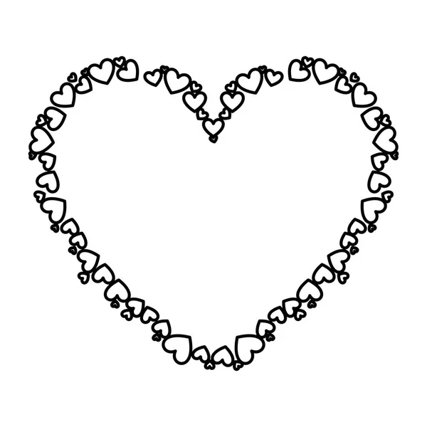 Srdce lásky rámce ikona — Stockový vektor