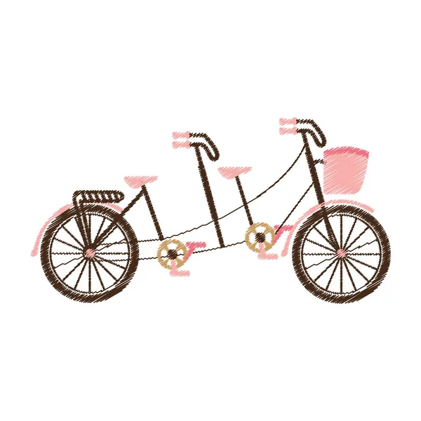 Bicicleta retro com cesta — Vetor de Stock