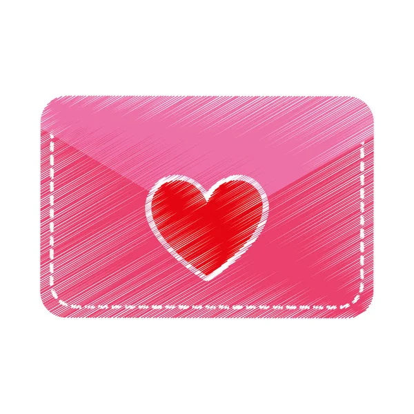 Φάκελος με κάρτα καρδιά — Διανυσματικό Αρχείο