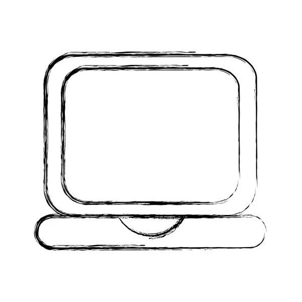 Icona computer portatile isolato — Vettoriale Stock