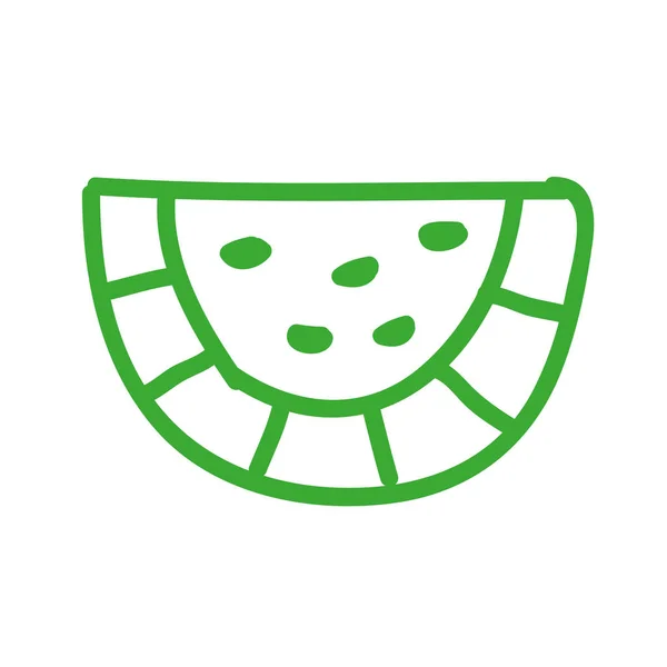 Wassermelone frisches Obst Symbol — Stockvektor