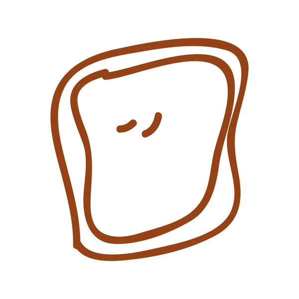 Rebanada de pan aislado icono — Vector de stock