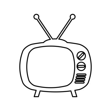 Retro tv izole simgesi