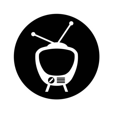 Retro tv izole simgesi