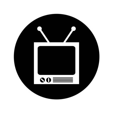 Retro tv izole simgesi