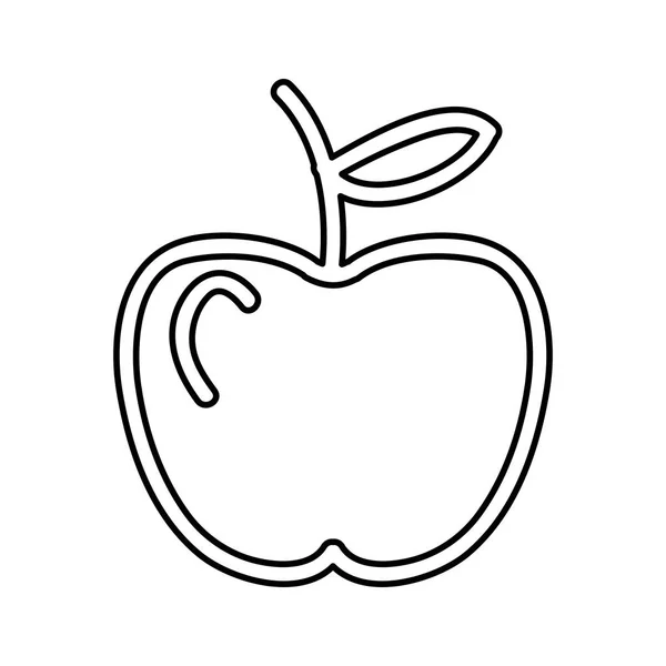 Manzana fruta fresca icono — Archivo Imágenes Vectoriales