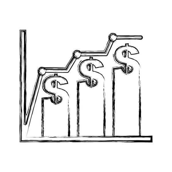 Bars statistics isolated icon — Stock Vector