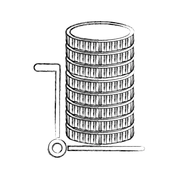 Pièce argent icône isolée — Image vectorielle