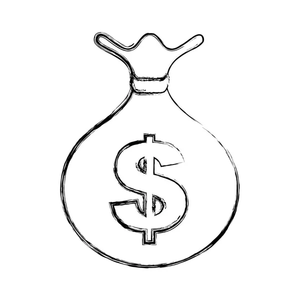 Bag money isolated icon — Stock Vector